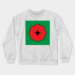 Geometric Red Poppy Flower Crewneck Sweatshirt